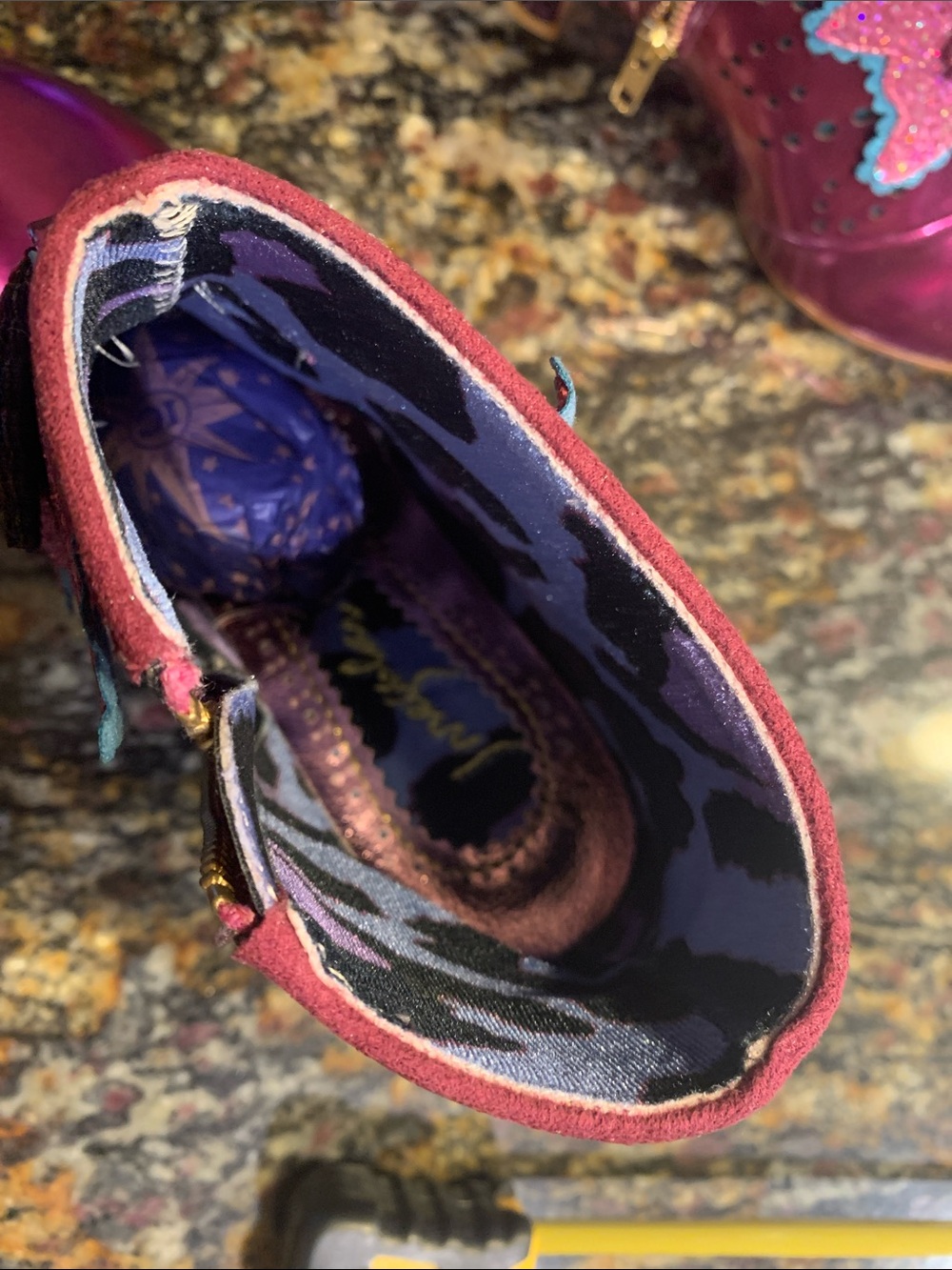 Irregular Choice Mariposa Ankle Boots in Metallic Pink/Purple - Picture 10 of 12